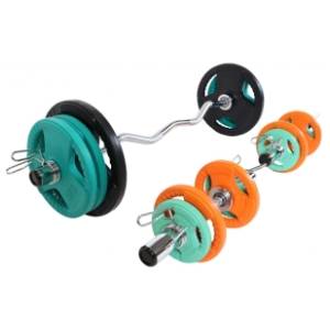 GORILLA SPORTS set olimpijska šipka, kratka šipka i set tegova 75 kg