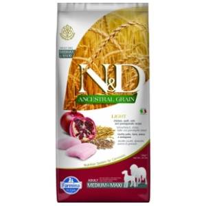 N&D Ancestral grain light hrana za pse piletina i nar 12kg