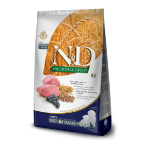 N&D Ancestral grain medium maxi puppy jagnjetina borovnica 12kg