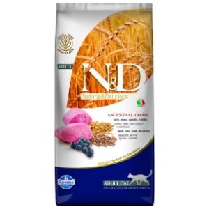 N&D Low grain hrana za odrasle mačke jagnjetina borovnica 5kg