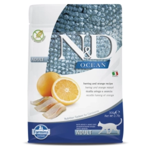 N&D Ocean hrana za odrasle mačke haringa i pomorandža 300g