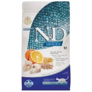 N&D Ocean hrana za odrasle mačke pomorandža i bakalar 1,5kg