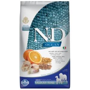 N&D Ocean medium maxi adult pomorandža i bakalar 12kg