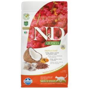 N&D Quinoa skin & coat hrana za mačke haringa i kokos 1,5kg