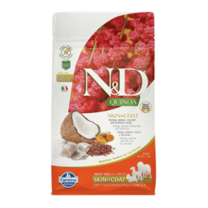 N&D Quinoa skin & coat hrana za pse haringa kokos kurkuma 7kg