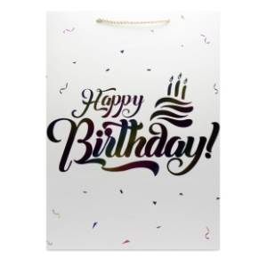 Ukrasna kesa XL OPTIMUM Happy birthday hologram 1kom