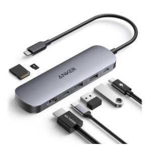 ANKER USB Hub 7-in-1 Nano USB-C sivi