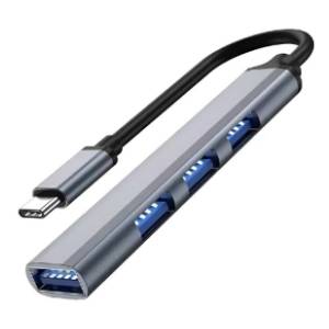 FAST ASIA USB Hub 4-in 1 (USB-C/USB-A 3.0) sivi
