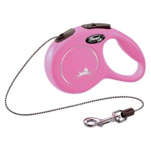 FLEXI New classic cord povodac za mačke XS 3m roze