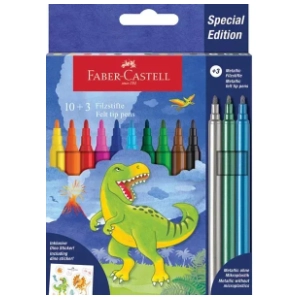 Flomasteri FABER CASTELL dinosaur 10+3kom