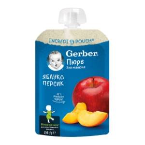 GERBER voćni pire jabuka i breskva 150g