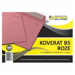 Koverta B5 roze OPTIMUM 100kom
