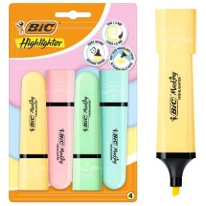 Marker BIC flat pastel blister 4kom