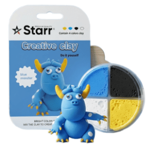 Plastelin STARR Clay set čudovište 4 boje 63g