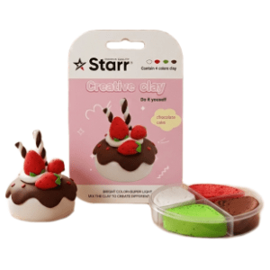 Plastelin STARR Clay set kolač čoko jagoda 4 boje 63g