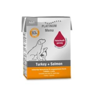 PLATINUM Dog menu hrana za pse ćuretina i losos 185g