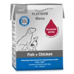 PLATINUM Dog menu hrana za pse riba i piletina 185g