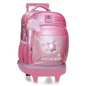 Ranac za školu ENSO Into the wild sa točkićima 43cm pink
