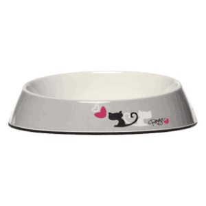 ROGZ Grey heart tails melamin posuda za mace 200ml