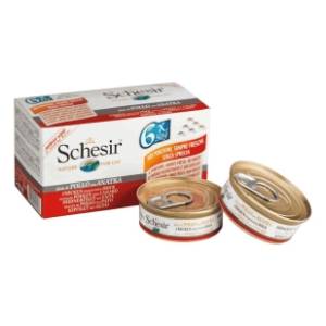 SCHESIR Multipack hrana za mačke tuna i gambori 6x50g
