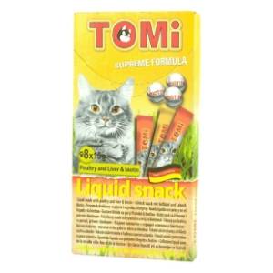 TOMI Snacks liquid poslastica za mačke piletina i jetra 8kom