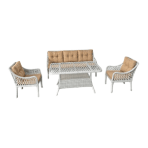 Baštenska garnitura HANAH HOME Hisar 3+1+1 beige white