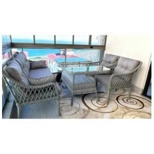 Baštenska garnitura HANAH HOME Hisar 3+1+1 light grey