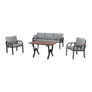 Baštenska garnitura HANAH HOME Nergiz 3+1+1 grey