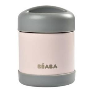 BEABA inox termo posuda 300ml sivo-roze