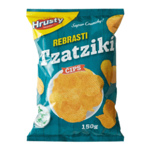 Čips HRUSTY rebrasti tzatziki 150g
