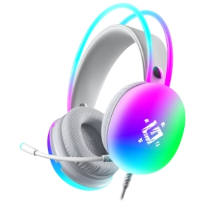 DEFENDER slušalice Ignis RGB bele