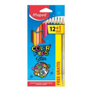 Drvene bojice MAPED color peps 12kom + zlatno srebrna 1kom