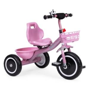 ECO TOYS tricikl za decu sa zvoncem i korpom roze