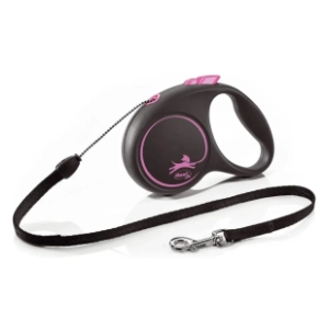 FLEXI Black design cord povodac za pse S 5m roze