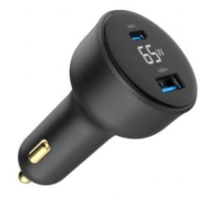 GEMBIRD auto punjač 2-port USB Type-C TA-UC-AC2PD65LCD-CAR-01/65W