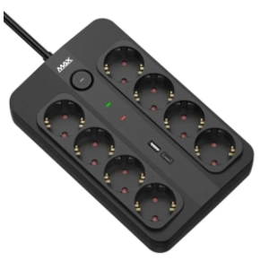 MAX produžni kabl sa 8 utičnica MPS-908SB-3M USB-C