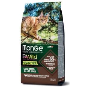 MONGE Bwild grain free hrana za mačke bizon 1,5kg