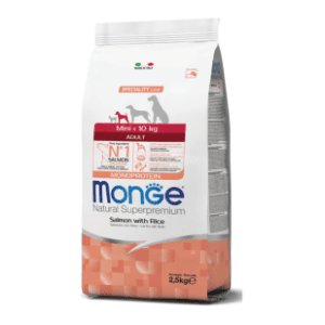 MONGE Mini adult hrana za pse losos i pirinač 2,5kg