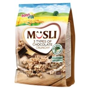 Musli BONAVITA crunchy tri vrste čokolade 375g