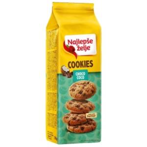 NAJLEPŠE ŽELJE Cookies kokos i čokolada 135g