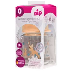NIP staklena flašica 120ml (0m+) crvena