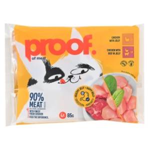 PROOF Of meat hrana za mačke piletina i govedina u želeu 4x85g