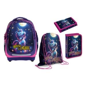 Ranac za školu anatomski S-COOL Unicorn&Moon set