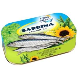 Sardina AZZURRO MARE u salamuri i biljnom ulju 125g
