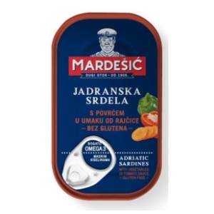 Sardina MARDEŠIĆ jadranska sa povrćem bez glutena 100g