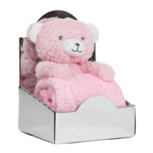 Set igračka i ćebence Bear roze BBO