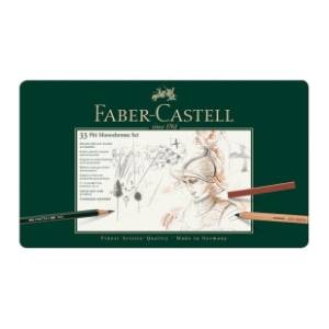 Drvene boje FABER CASTELL pitt monochrome set za crtanje 33kom