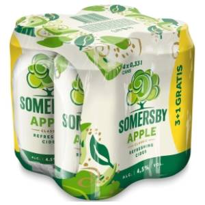 SOMERSBY jabuka 0,33l 3+1gratis