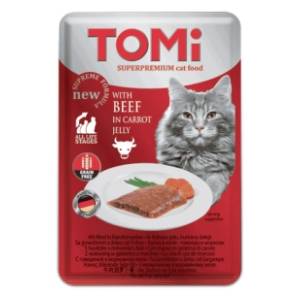 TOMI komadići mesa u želeu za mačke govedina i šargarepa 100g