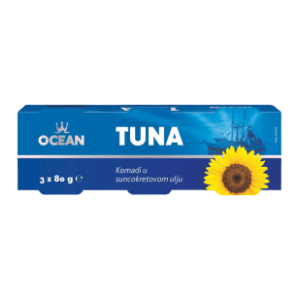 Tunjevina OCEAN komadi u suncokretovom ulju 3x80g